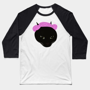 Pink Scrunchie Cat Baseball T-Shirt
